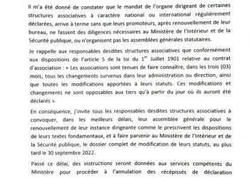 Bénin : Couperet sur plusieurs associations !