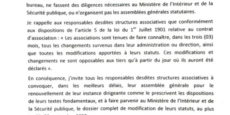 Bénin : Couperet sur plusieurs associations !