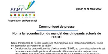 Sénégal : Le personnel de l’ESMT dénonce la mauvaise gestion de l’équipe dirigeante et donne de la voix (Communiqué)