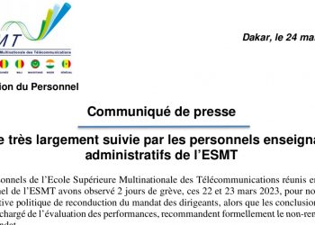 Sénégal/ESMT : Le Personnel toujours vent debout après une première grève d’avertissement (Communiqué)