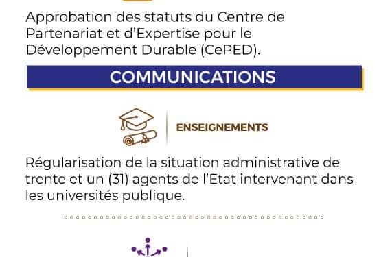 Bénin : Grandes décisions du Conseil des Ministres du 9 Janvier 2024