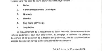 Diplomatie : Les béninois visitent six nouveaux pays sans visa