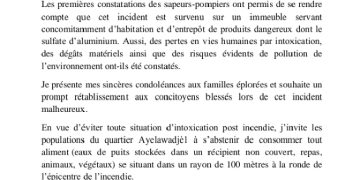 Bénin : Le gouvernement prévient après l’incendie du samedi 11 Janvier 2025 à Akpakpa