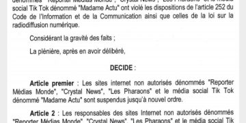 Bénin : La Haac prend des mesures conservation envers plusieurs médias en ligne