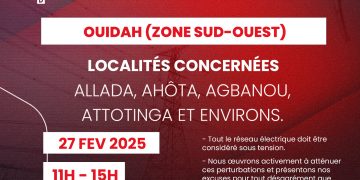 Bénin : La SBEE annonce des perturbations dans plusieurs localités ce jeudi