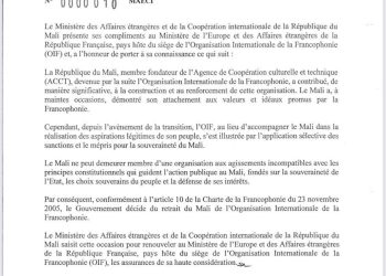 OIF : Le Mali déclare son retrait
