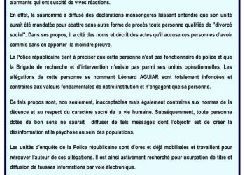 Bénin : La Police Républicaine est à la recherche d’un usurpateur