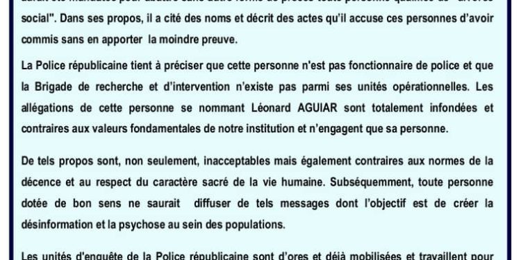 Bénin : La Police Républicaine est à la recherche d’un usurpateur