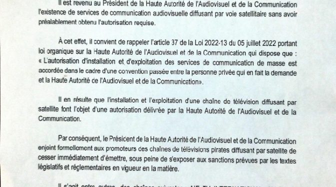 Bénin : La Haac met en demeure plusieurs TV émettant sur satellite [Liste]