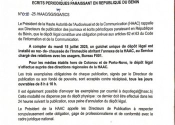 Bénin : La Haac rappelle les obligations du dépôt légal aux journaux et écrit périodiques
