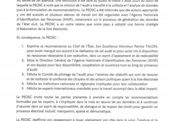 Bénin : La Plateforme électorale des OSC apprécie l’audit du fichier électoral et s’engage