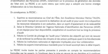 Bénin : La Plateforme électorale des OSC apprécie l’audit du fichier électoral et s’engage