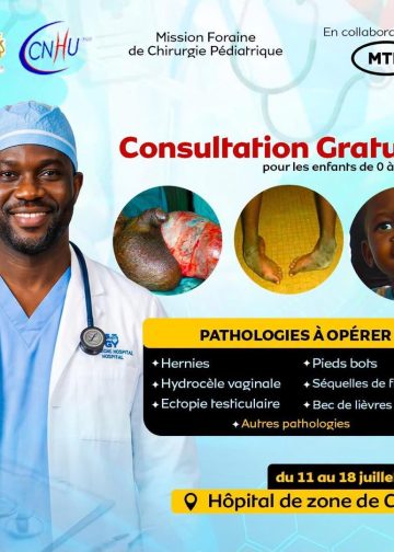 Y’ello Care Santé : MTN Bénin et le CNHU-HKM lancent une mission foraine de chirurgie pédiatrique gratuite à Comè